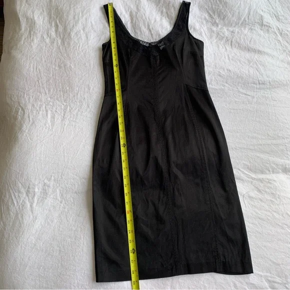 Vintage Dolce & Gabbana Lace Silky Trim Sleeveless Dress Black 90s Y2K - Picture 9 of 11